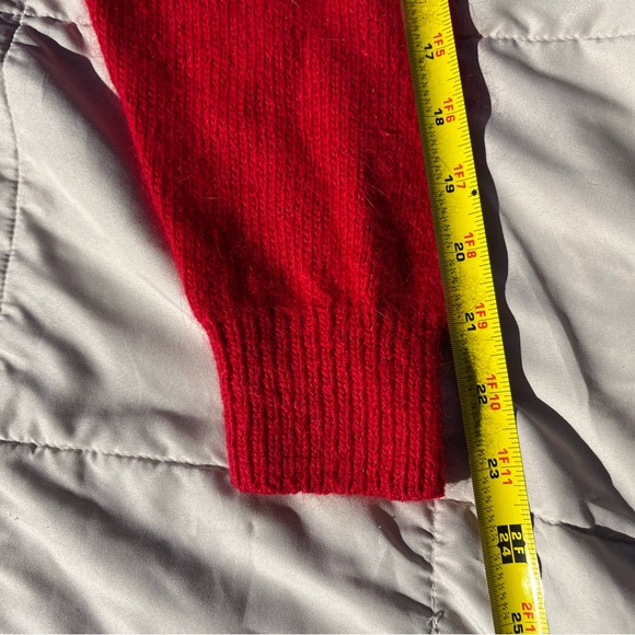 Vintage I B Diffusion Bright Red Christmas Sweater, Silk/Angora blend, Size S - Picture 12 of 15